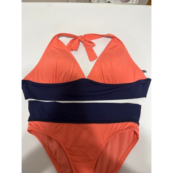 Tommy Bahama 2 - piece Swim Suit Size XL - Small Tall Orange Navy Blue - Picture 2 of 9